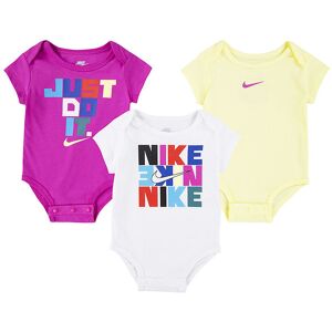 Nike Bodyer K/æ - 3-Pak - Hvid/lilla/gul - 9 Mdr - Nike Body K/æ