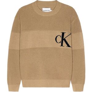 Klein Bluse - Strik - Intarsia Chest Monogram - Travertin - Calvin Klein - 10 År (140) - Bluse