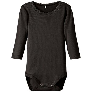 Name It Body L/æ - Rib - Noos - Nbfkab - Sort - Name It - 1 År (80) - Body L/æ