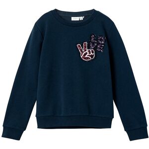 Name It Sweatshirt - Nkfkirli - Dark Sapphire M. Palietter - Name It - 7-8 År (122-128) - Sweatshirt