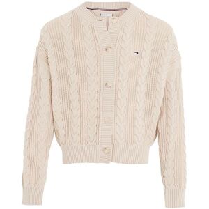 Tommy Hilfiger Cardigan - Cable Strik - Cashmere Creme - Tommy Hilfiger - 5 År (110) - Cardigan