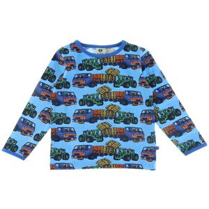 Småfolk Bluse - Blue Grotto M. Traktorer - Småfolk - 5-6 År (110-116) - Bluse