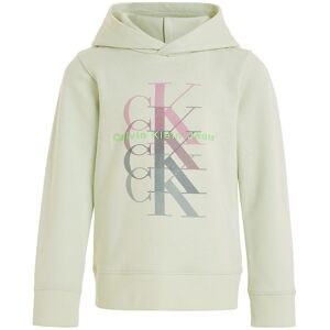 Klein Hættetrøje - Monogram Repeat - Canary Green M. Prin - Calvin Klein - 14 År (164) - Hættetrøje