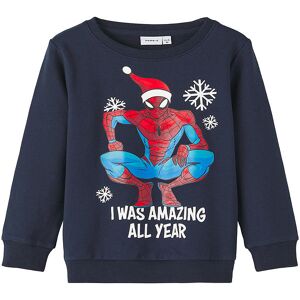 Name It Sweatshirt - Nmmommi Spiderman - Dark Sapphire - Name It - 2 År (92) - Sweatshirt