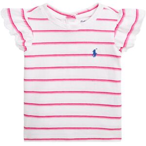 Polo Ralph Lauren T-Shirt - Hvid/pinkstribet - Polo Ralph Lauren - 1½ År (86) - T-Shirt