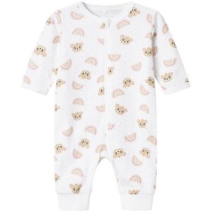 Name It Natdragt - Nbfnightsuit - Bright White/pink Teddy - Name It - 4 År (104) - Natdragt