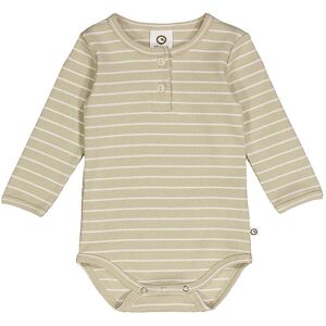 Müsli Body L/æ - Stripe Rib Granny - Desert Green/balsam Cream - Müsli - 3 År (98) - Body L/æ