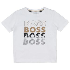 T-Shirt - Hvid M. Sort/brun - Boss - 10 År (140) - T-Shirt