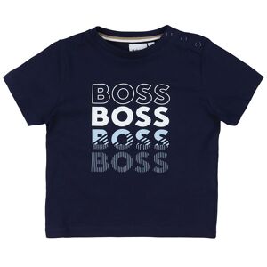 T-Shirt - Navy M. Hvid/lyseblå - Boss - 3 År (98) - T-Shirt