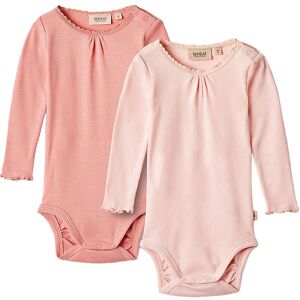 Wheat Body L/æ - 2-Pak - Rib - Lotta - Rosette Ballet - Wheat - 2 År (92) - Body L/æ