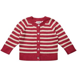 Sofie Schnoor Cardigan - Strik - Berry Red/off White Stribet - Sofie Schnoor - 3 År (98) - Cardigan