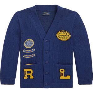 Polo Ralph Lauren Cardigan - Strik - Blå M. Patches - Polo Ralph Lauren - 14-16 År (164-176) - Cardigan