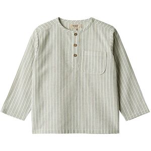 Wheat Skjorte - Bjørk - Aquablue Stripe - Wheat - 5 År (110) - Skjorte