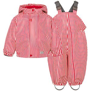 Marmar Regntøj M. Seler - Pu - Oddy - Red Dew Stripe - Marmar - 2 År (92) - Regntøj