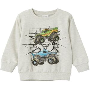 Name It Sweatshirt - Nmmfaustin Monsterjam - Light Grey Melange - Name It - 3 År (98) - Sweatshirt