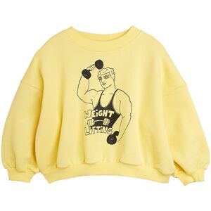 Mini Rodini Sweatshirt - Weight Lifting - Gul - 2-3 År (92-98) - Mini Rodini Sweatshirt