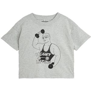 Mini Rodini T-Shirt - Weight Lifting - Grå - 2-3 År (92-98) - Mini Rodini T-Shirt