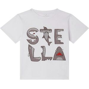 Stella Mccartney Kids T-Shirt - Hvid/grå M. Hajer - Stella Mccartney Kids - 8 År (128) - T-Shirt