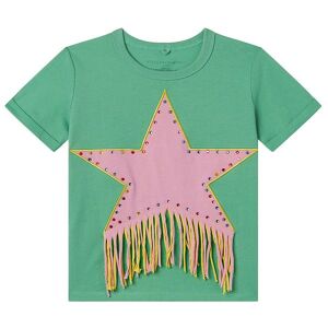 Stella Mccartney Kids T-Shirt - Grøn/rosa M. Similisten/frynser - Stella Mccartney Kids - 8 År (128) - T-Shirt