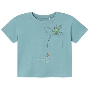 Name It T-Shirt - Nmmvilian - Mineral Blue/crocodile - Name It - 3 År (98) - T-Shirt