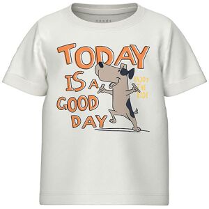 Name It T-Shirt - Nmmvux - Bright White/happy Dog - Name It - 4 År (104) - T-Shirt