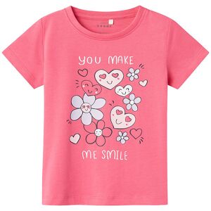 Name It T-Shirt - Nmfveen - Camellia Rose/you Make Me Smile - 3 År (98) - Name It T-Shirt