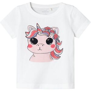 Name It T-Shirt - Nmfveen - Bright White/unicorn - Name It - 1½ År (86) - T-Shirt