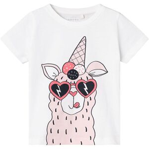 Name It T-Shirt - Nmfvilenne - Bright White/llama - Name It - 1½ År (86) - T-Shirt