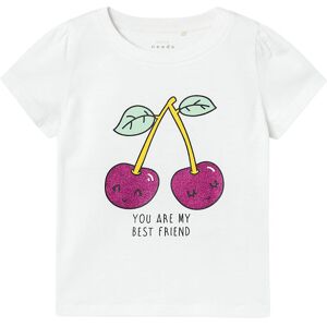 Name It T-Shirt - Nmfvibeke - Bright White/ Best Friend - Name It - 4 År (104) - T-Shirt