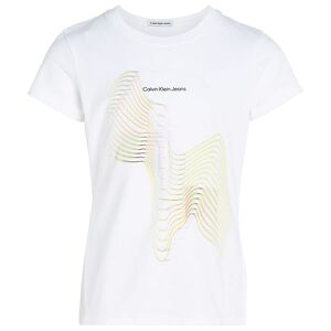 Klein T-Shirt - Slim S/s - Meta Graphic Slim - Bright Whi - Calvin Klein - 14 År (164) - T-Shirt