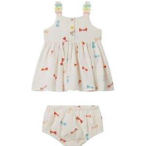 Stella Mccartney Kids Kjole M. Bloomers - Hvid M. Sløjfer - Stella Mccartney Kids - 12 Mdr - Kjole