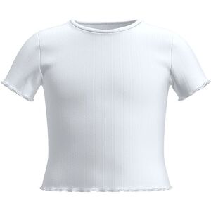 Name It T-Shirt - Crop Top - Nkfnoralina - Bright White - Name It - 6 År (116) - T-Shirt