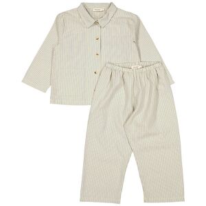 Marmar Nattøj - Pajama - Blue Stone Stripe - Marmar - 6-7 År (116-122) - Nattøj 2-Delt