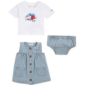 Tommy Hilfiger Sæt - Kjole/t-Shirt/bloomers - Denimstripe - Tommy Hilfiger - 2 År (92) - Kjole