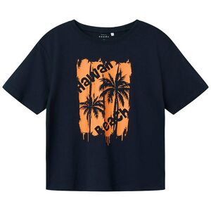 Name It T-Shirt - Nkmvagno - Dark Sapphire/hawaii - Name It - 9-10 År (134-140) - T-Shirt