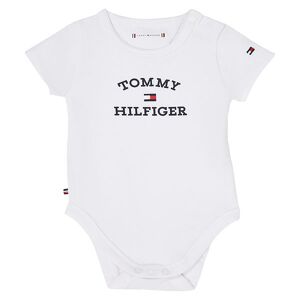 Tommy Hilfiger Body K/æ - Th Logo - Hvid - Tommy Hilfiger - 1 År (80) - Body K/æ