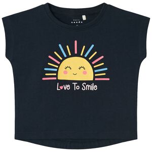 Name It T-Shirt - Nmfvigea - Dark Sapphire/love To Smile - Name It - 5 År (110) - T-Shirt