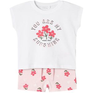 Name It Shortssæt - Nmfvigea - Bright White/you Are My Sunshine - Name It - 5 År (110) - Shorts