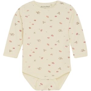 Minymo Body L/æ - Viskose - Strawberry Ice M. Jordbær - Minymo - 1 År (80) - Body L/æ