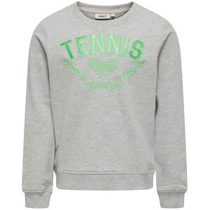 Kids Only Sweatshirt - Kogvilla - Light Grey Melange/tennis - Kids Only - 7-8 År (122-128) - Sweatshirt