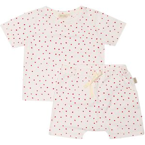 Petit Piao Sæt - T-Shirt/shorts - Bright Red - Petit Piao - 7 År (122) - T-Shirt