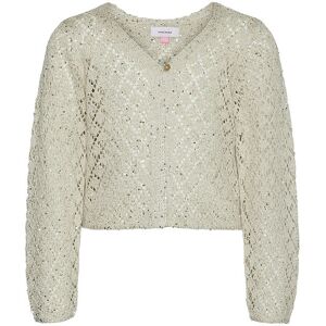 Vero Moda Girl Cardigan - Strik - Vmleilani - Biroh/white Silver - 9-10 År (134-140) - Vero Moda Girl Cardigan