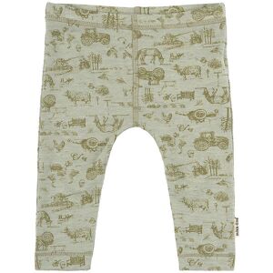 Mikk-Line Leggings - Uld/bambus - Desert Sage M. Print - Mikk-Line - 1½ År (86) - Leggings