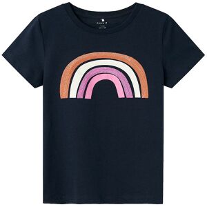 Name It T-Shirt - Nkfhanne - Dark Sapphire M. Palietter - Name It - 7-8 År (122-128) - T-Shirt