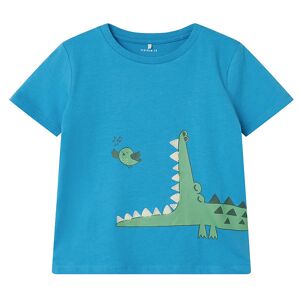 Name It T-Shirt - Nmmhellan - Swedish Blue M. Krokodille - Name It - 2 År (92) - T-Shirt
