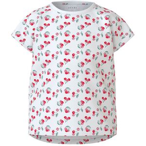 Name It T-Shirt - Nmfvigga - Bright White/cherries - Name It - 1½ År (86) - T-Shirt