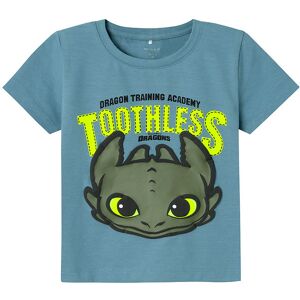 Name It T-Shirt - Nmmapron Dragons - Provincial Blue M. Toothles - Name It - 1½ År (86) - T-Shirt