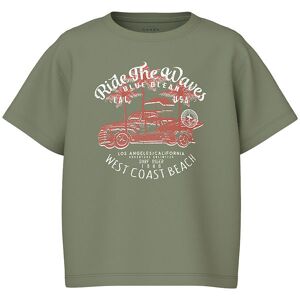 Name It T-Shirt - Nkmvagno - Oil Green/ride The Waves - Name It - 11-12 År (146-152) - T-Shirt