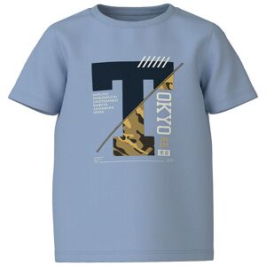 Name It T-Shirt - Nkmvilogo - Chambray Blue/tokyo - Name It - 7-8 År (122-128) - T-Shirt