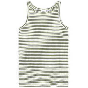 Name It Top - Nkfhobine - Oil Green/bright White - Name It - 9-10 År (134-140) - T-Shirt